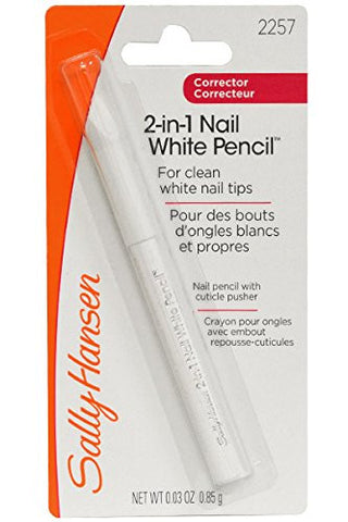 Sally Hansen 2-in-1 Nail White Pencil with Cuticle Pusher - 2257