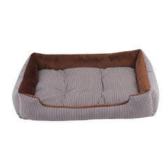Dog Bed Mat House Pad Warm Winter Pet House Nest Dog Stripe Bed With Kennel For Small Medium Large Dogs Plush Cozy Nest A