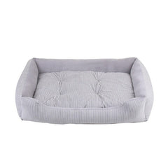 Dog Bed Mat House Pad Warm Winter Pet House Nest Dog Stripe Bed With Kennel For Small Medium Large Dogs Plush Cozy Nest A