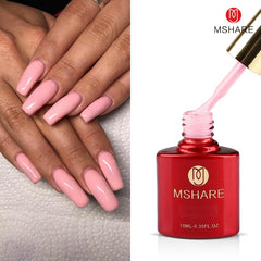 MSHARE Milky White Builder Nail Extension Gel Self leveling Nails Quick Building Clear Pink Nail Tips UV Led Gel Soak Off