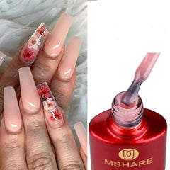 MSHARE Milky White Builder Nail Extension Gel Self leveling Nails Quick Building Clear Pink Nail Tips UV Led Gel Soak Off