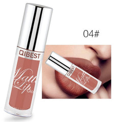 Qibest Matte Liquid Lipstick 12 Colors Waterproof Long Lasting Lip Gloss Makeup Moisturizing Hot Sexy Color Lips