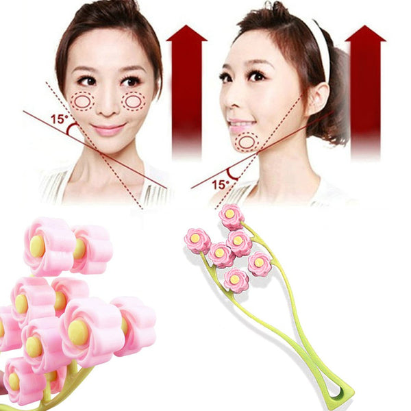 Elegant Flower Shape Portable Facial Massager Roller Anti-Wrinkle Face Lift Slimming Face Shaper Massage Relaxation Beauty Tools