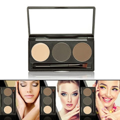 MELOISION 3 Colors Natural make up Eyebrow Powder Concealer Palette Brow Powder Cosmetic With Mirror Eyebrow Brush for beauty