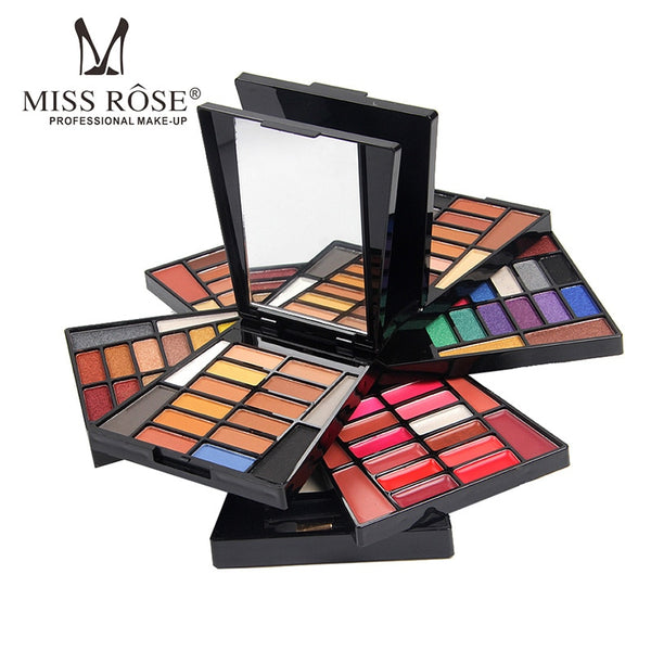 Miss Rose Makeup Set Professional 64 Colors Glitter Eyeshadow Matte Lipstick Balm Face Blush Highligther Bronzer Contour Powder