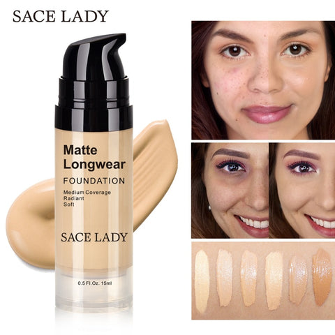 SACE LADY Face Foundation Cream Base Makeup Professional Matte Finish Make Up Liquid Concealer Waterproof Brand Natural Cosmetic