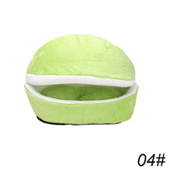 Removable Cat Sleeping Bag Sofas Mat Hamburger Dog House Short Plush Small Pet Bed Warm Puppy Kennel Nest Cushion Pet Products