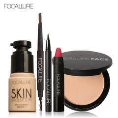 FOCALLURE New 5Pcs New Women Value Pack Makeup Set Gift Eyeliner Eye Liner Pen Eyebrow Pencil Sexy Lipstick Matte Colors