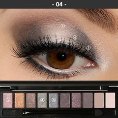 Focallure Eye Shaow 10 Color Palette Colorful Eyeshadow Palette Natural Glitter Beauty Palette Makeup Shimmer Eyeshadow Palette