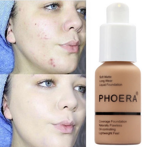 PHOERA Oil-controling Lightfeel Cream Naturally Foundation Concealer Soft Matte Long Wear Foundation Liquid Face Makeup Coverage