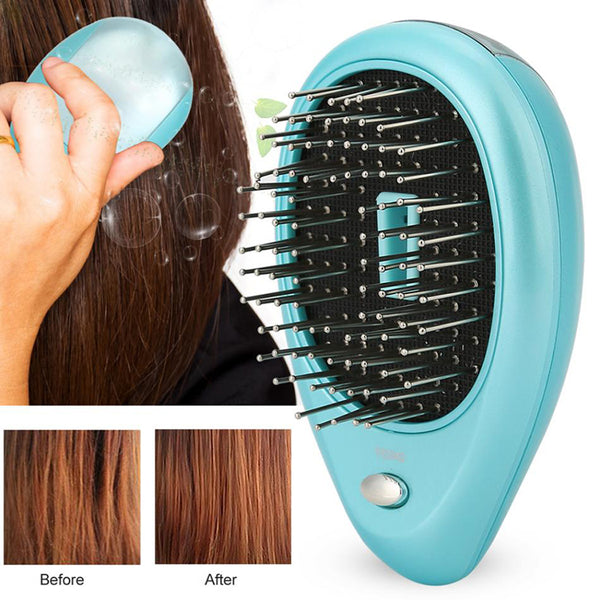 Portable Electric Ionic Mini Ion Vibration Hair Brush Comb Hairbrush Head Scalp Massager Magic Wide Tooth Comb Hair Styling Tool