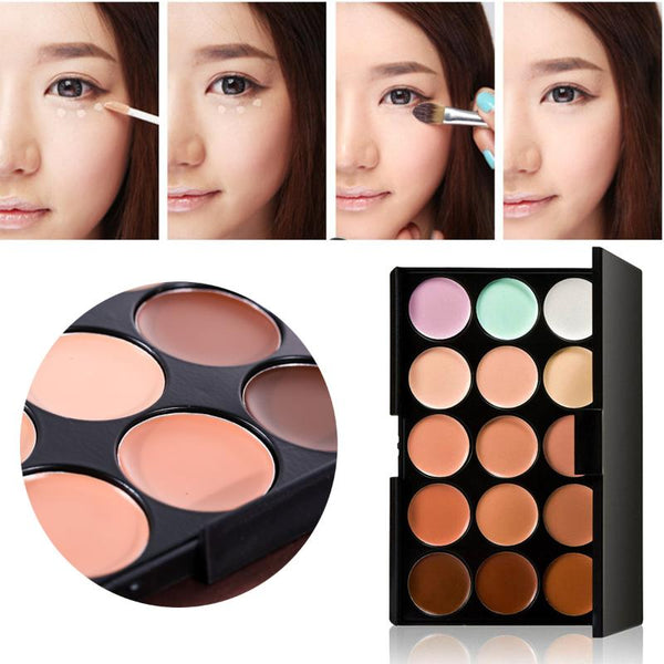New 15 Colors Professional Makeup Concealer Cream Cosmetic Palette Foundation Base Makeup Palettes Face Primer Cream With Mirror