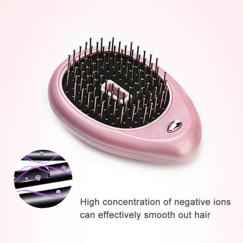 Magic Electric Ionic Hairbrush Mini Ion Vibration Hair Brush Comb Head Scalp Massager Wide Tooth Comb Hair Styling Tool